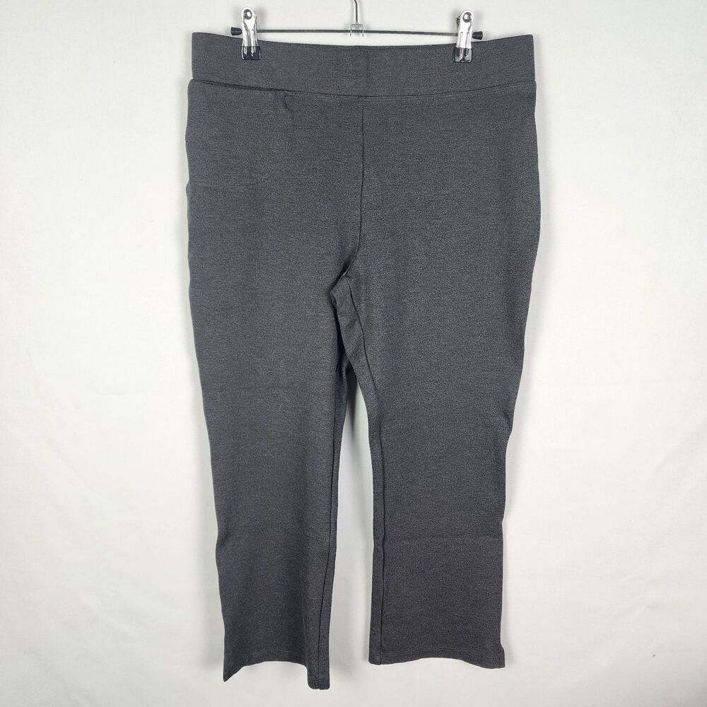 Quince Charcoal Ponte Pants - Straight Leg‎ - Faux Pocket - Size Large Neutral